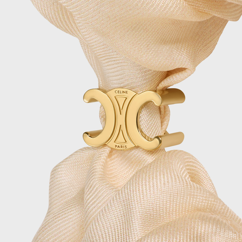 CELINE Celine C Sulky Scrunchy in silk and Brass with Gold Finish outlook
