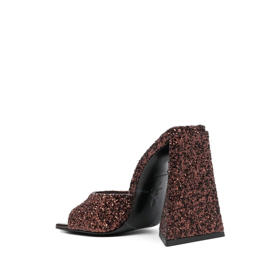 The Attico Ladies Brown Sequins Devon 115 mm Mule - 3