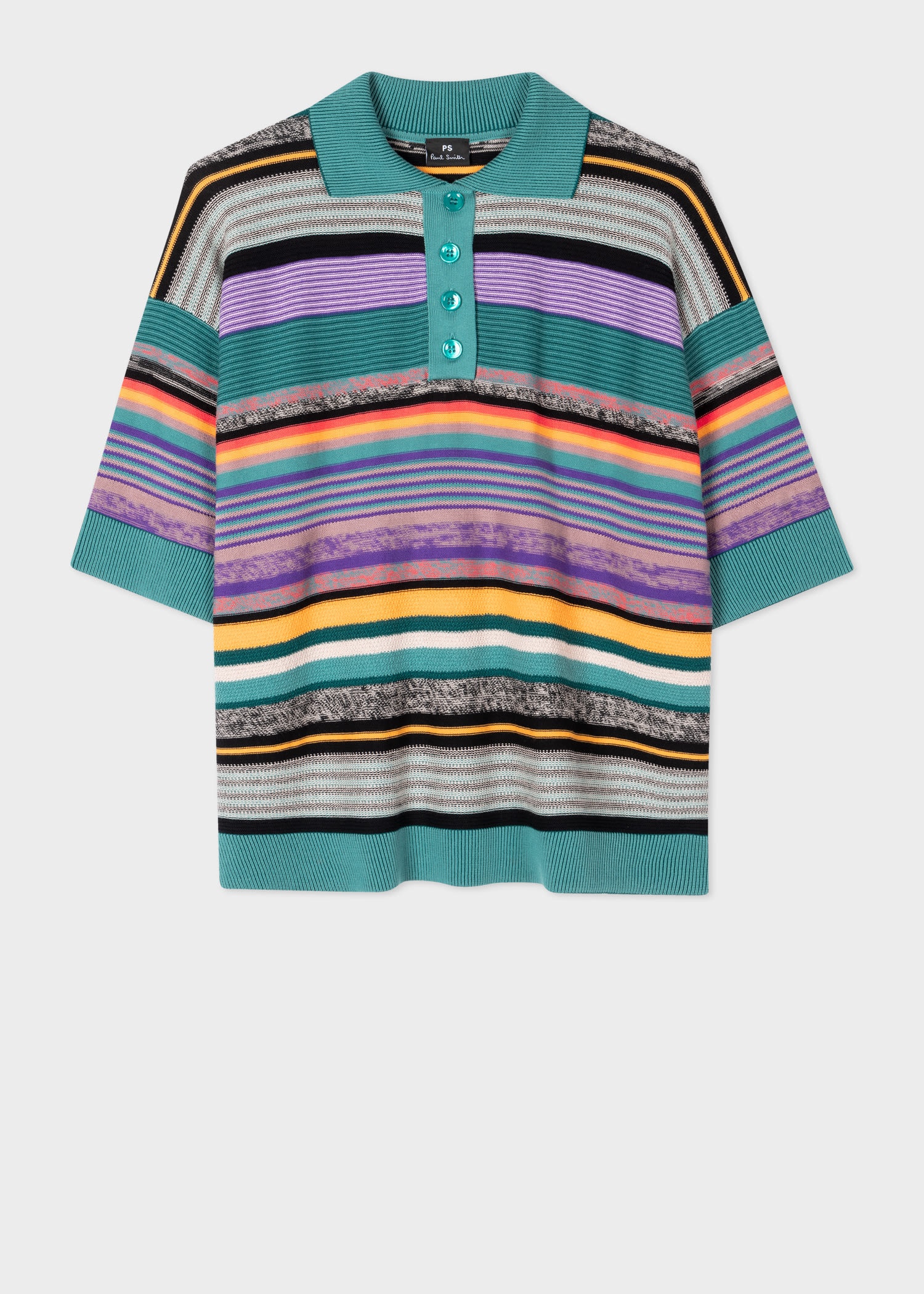 Organic Cotton 'Glass Stripe' Polo Shirt - 1
