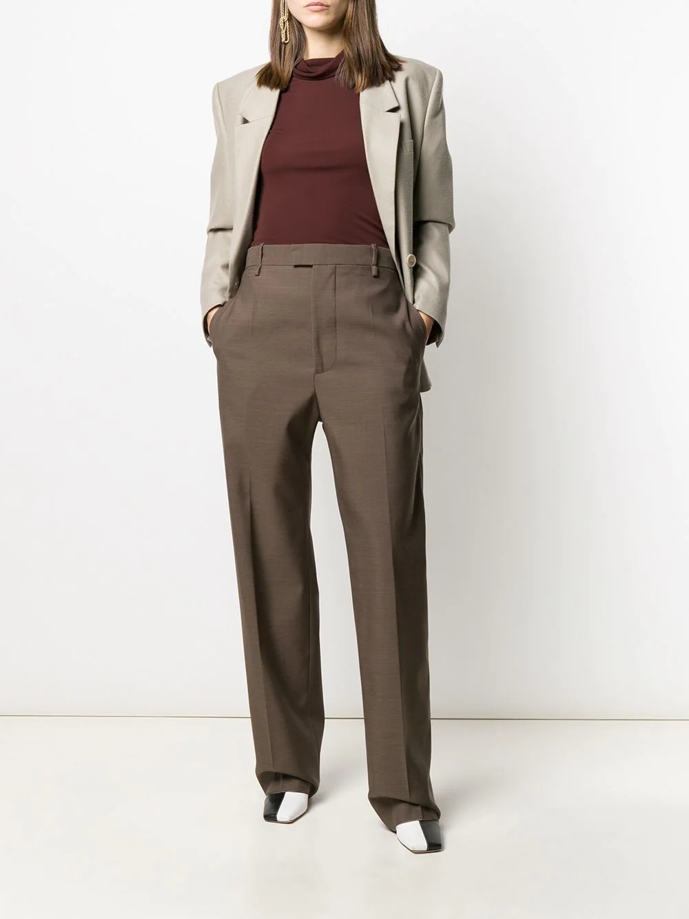 high waisted tailored trousers - 2