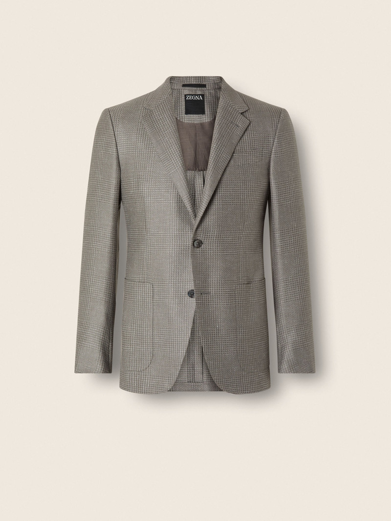 ZEGNA GREY AND WHITE LINEN CASHMERE AND SILK JACKET outlook