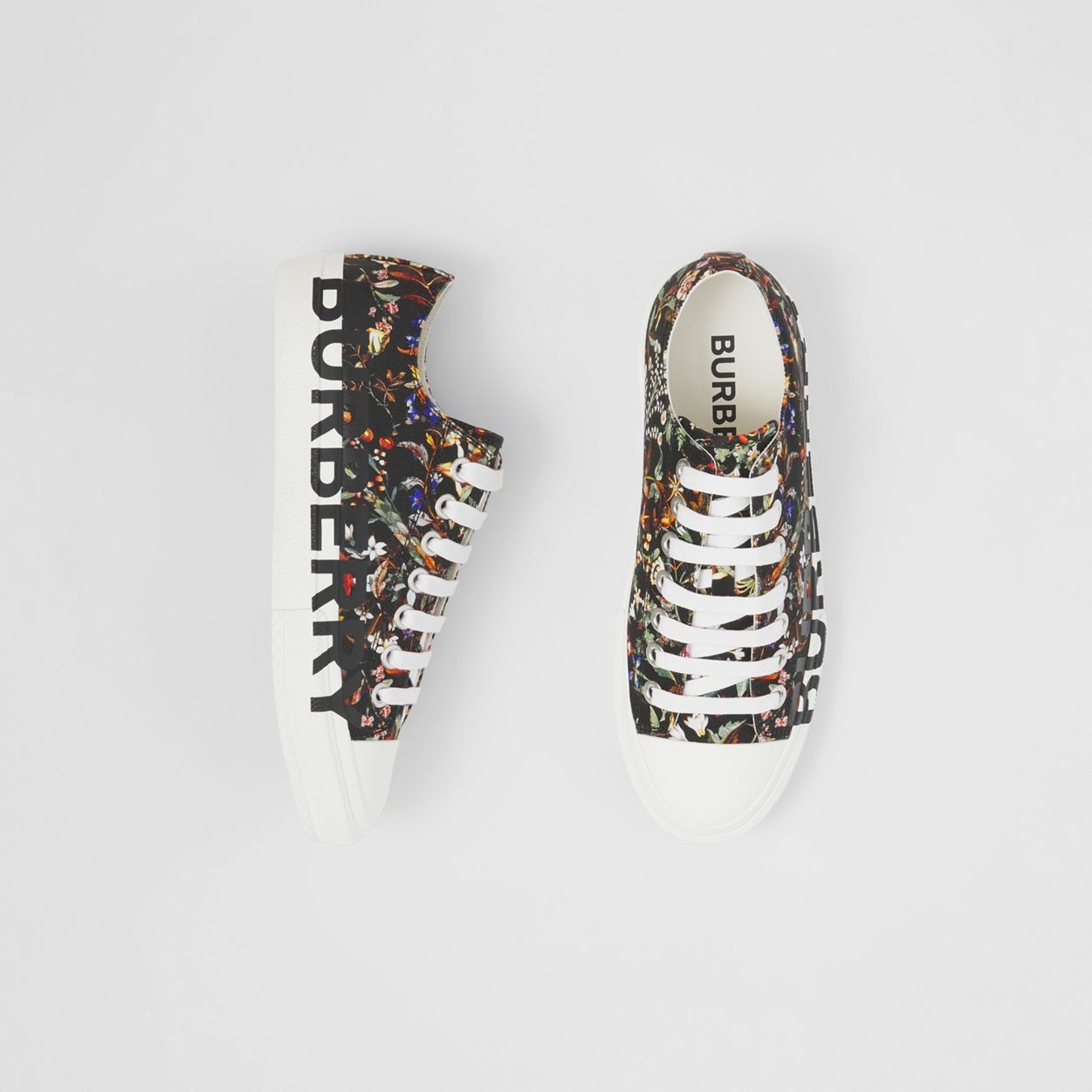 Logo Detail Floral Print Cotton Sneakers - 2