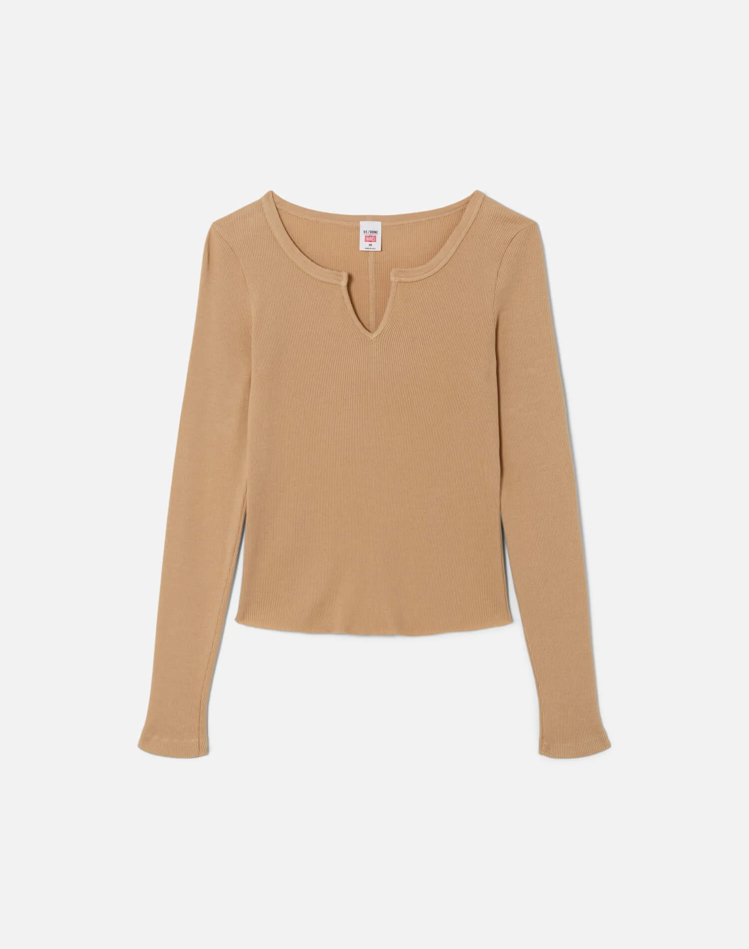 Hanes V Cut Baby Long Sleeve - Khaki - 1