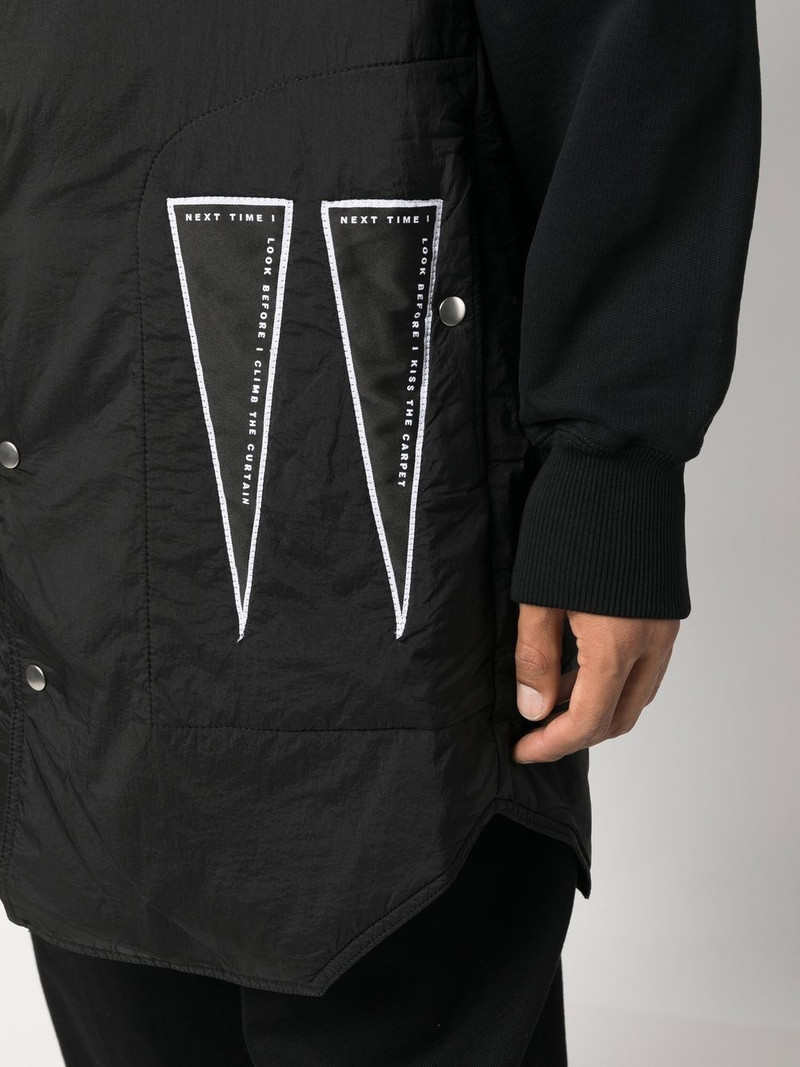 logo-print sleeveless coat 5