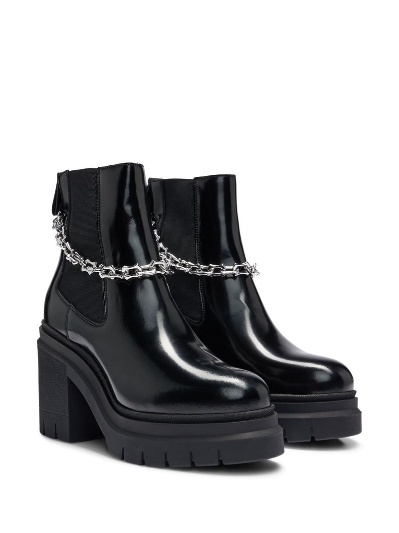 HUGO spiked-edge chain-trim chelsea boots outlook