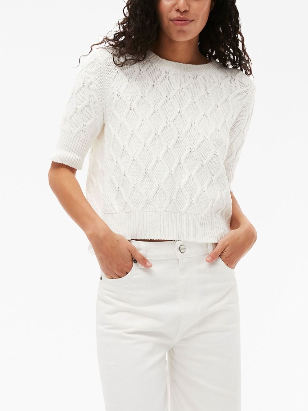 mid-waist cropped jeans - 4