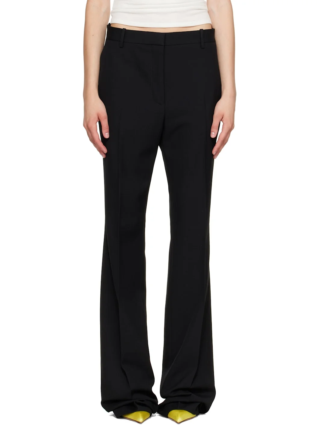 Black Sharp Tailored Straight Boyfriend Trousers - 1