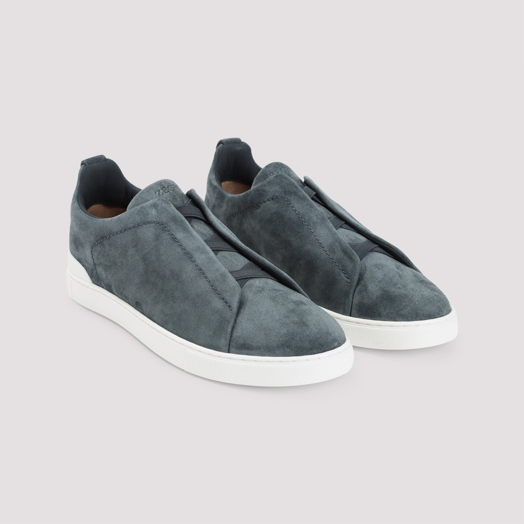 Zegna Suede Triple Stitch Low Top Sneakers Men - 3