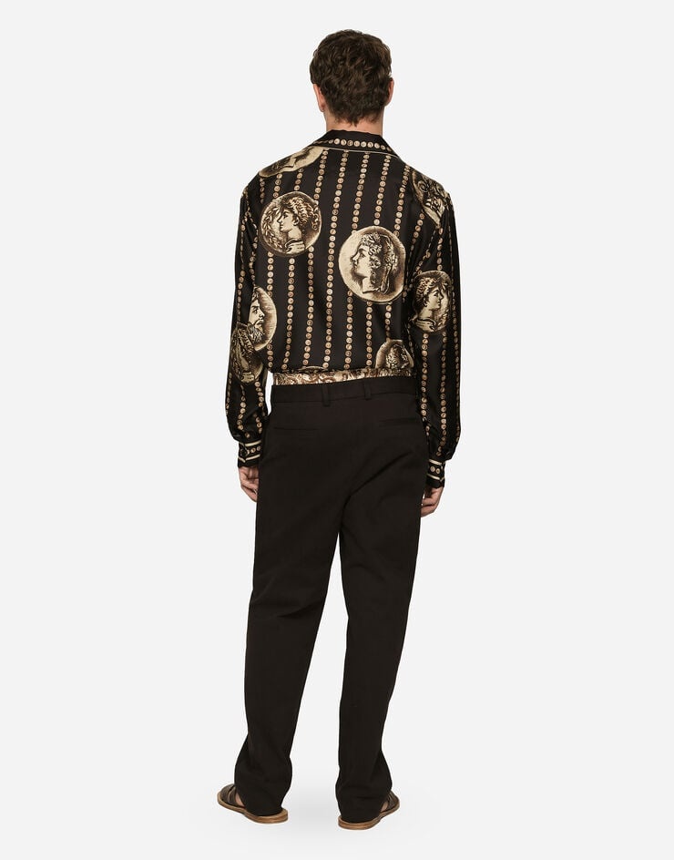 Coin print silk twill shirt - 3
