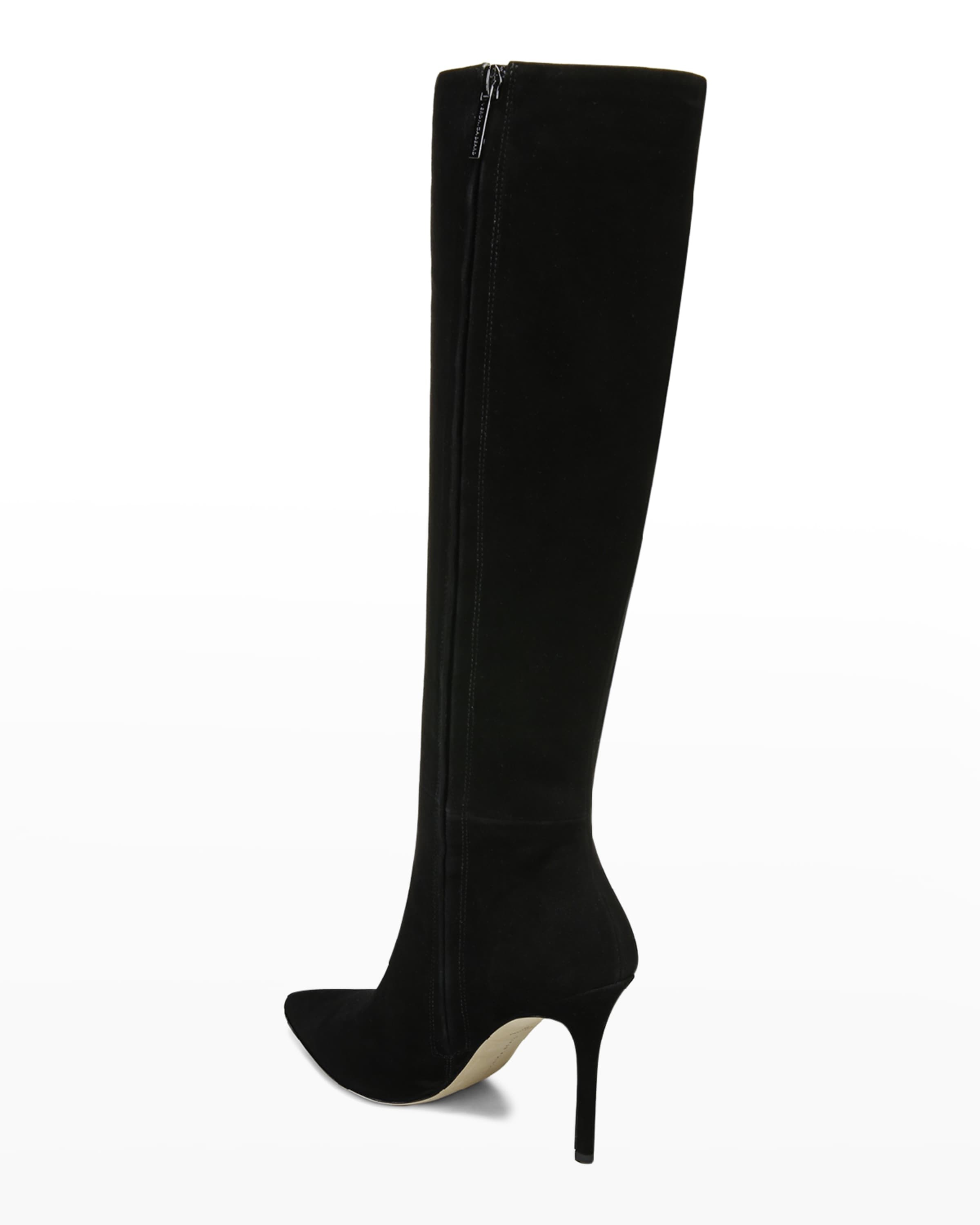 Lisa Suede Stiletto Wide-Calf Knee Boots - 3