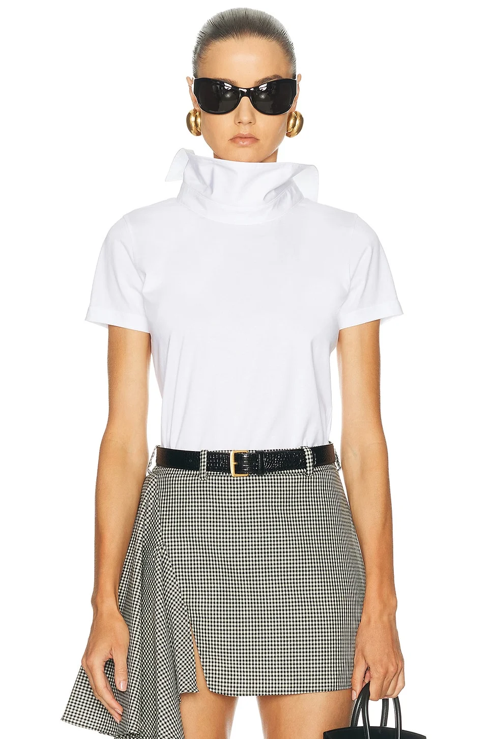 High Collar Popeline T-Shirt - 1