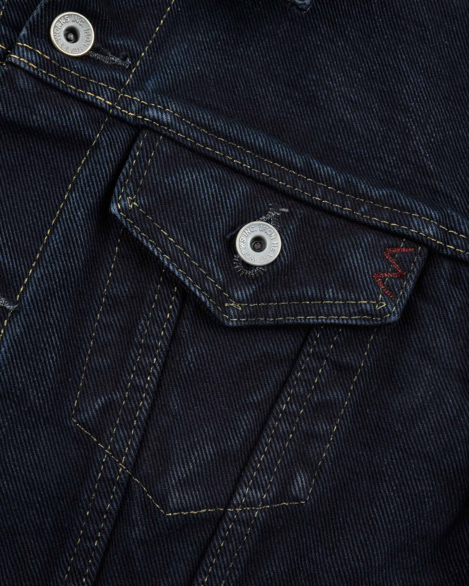 IH-526Lod 19oz Left-Hand Twill Selvedge Denim Type III Jacket -  Indigo Overdyed Black - 8