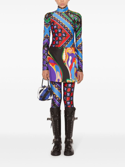 PUCCI Orchidee-print silk mini skirt outlook