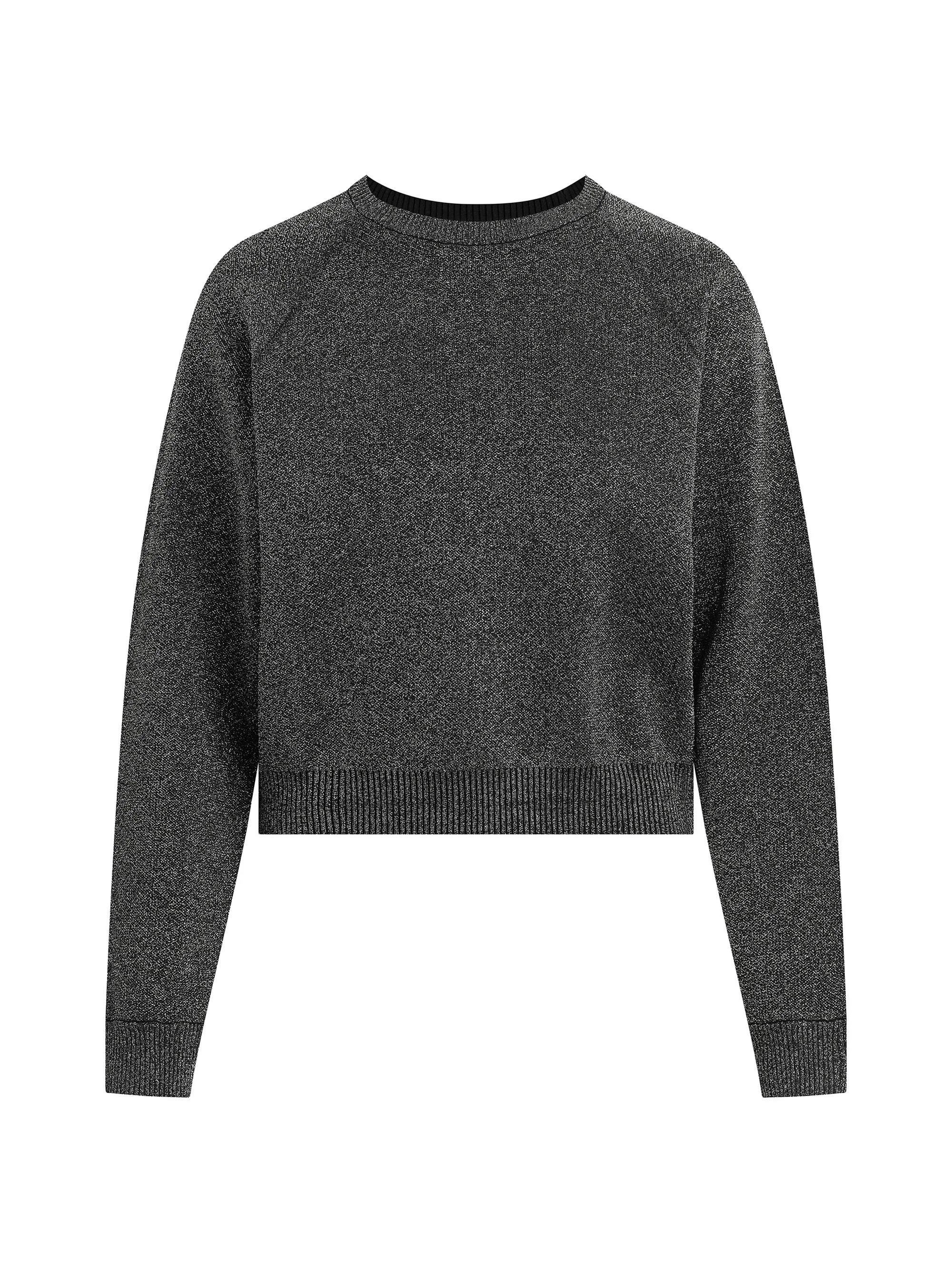 Women's The Taylor Raglan Sweater - Silver Black Metal - 1
