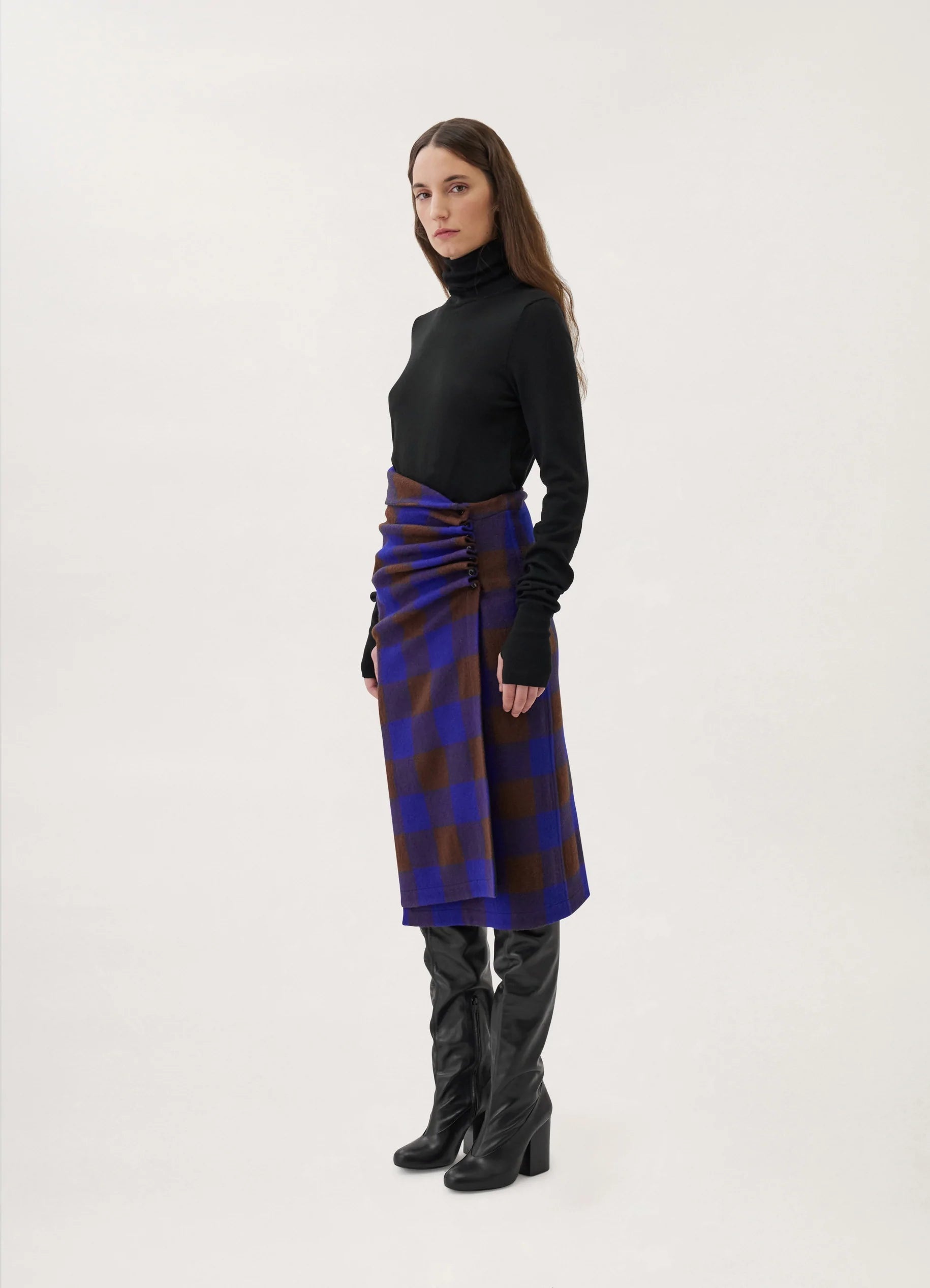 WRAP SKIRT
CHECKED WOOL - 5