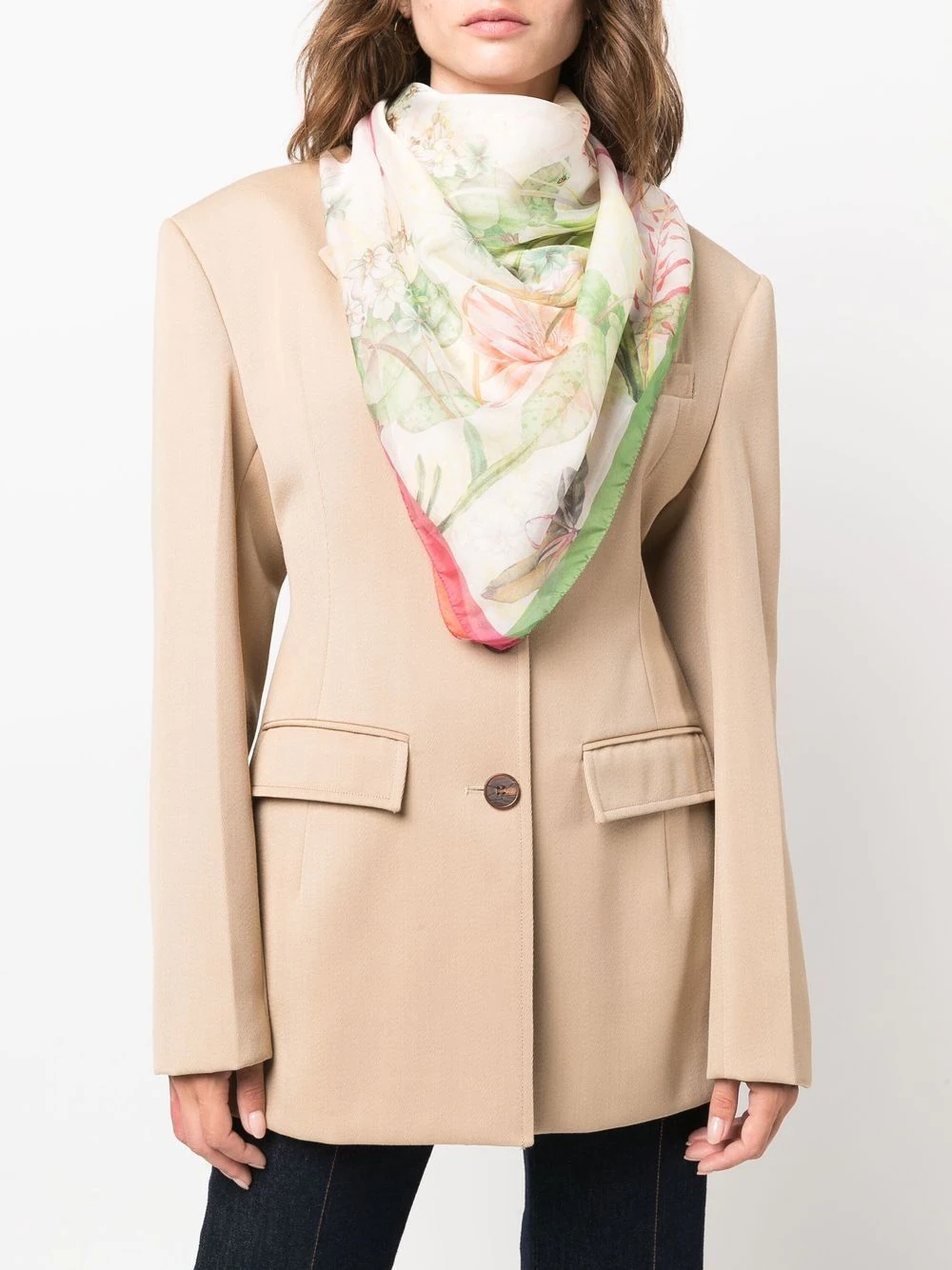 floral-print scarf - 2