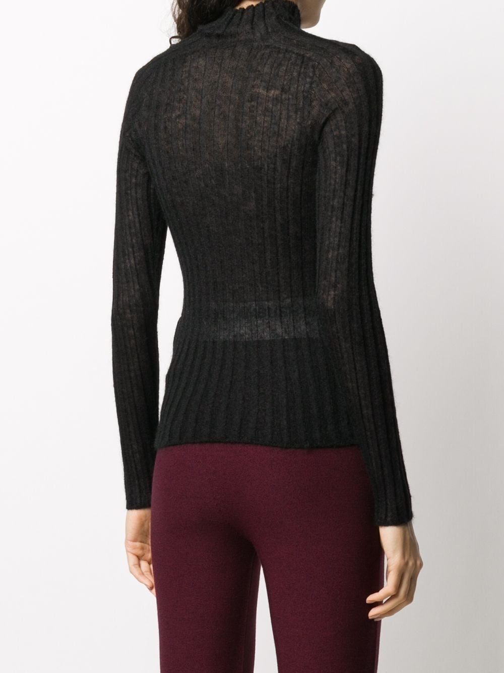  LADIES HIGH NECK KNIT TOP BLACK  - 4