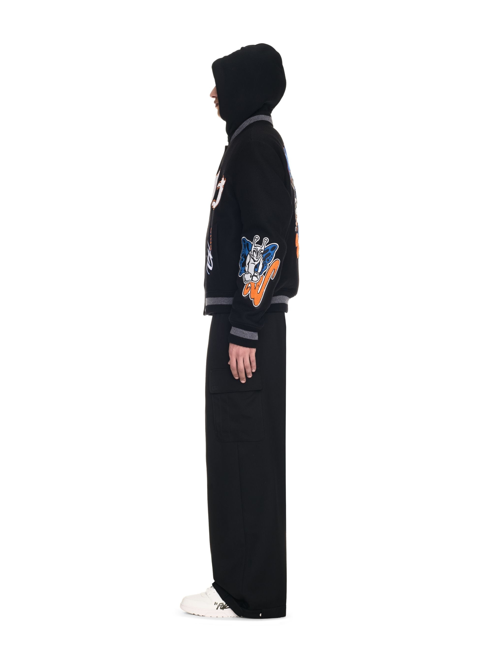 Black Gang Wool Varsity Bomber - 3