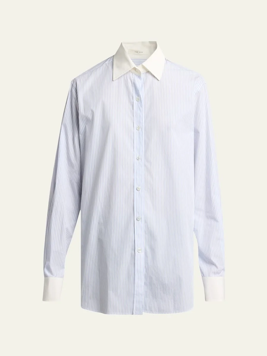 Hilbert Striped Button-Down Tunic Shirt - 1