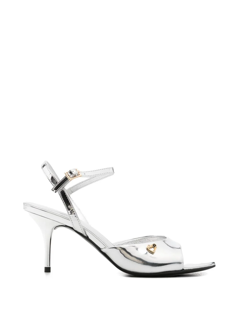 heart-detail heeled sandals - 1