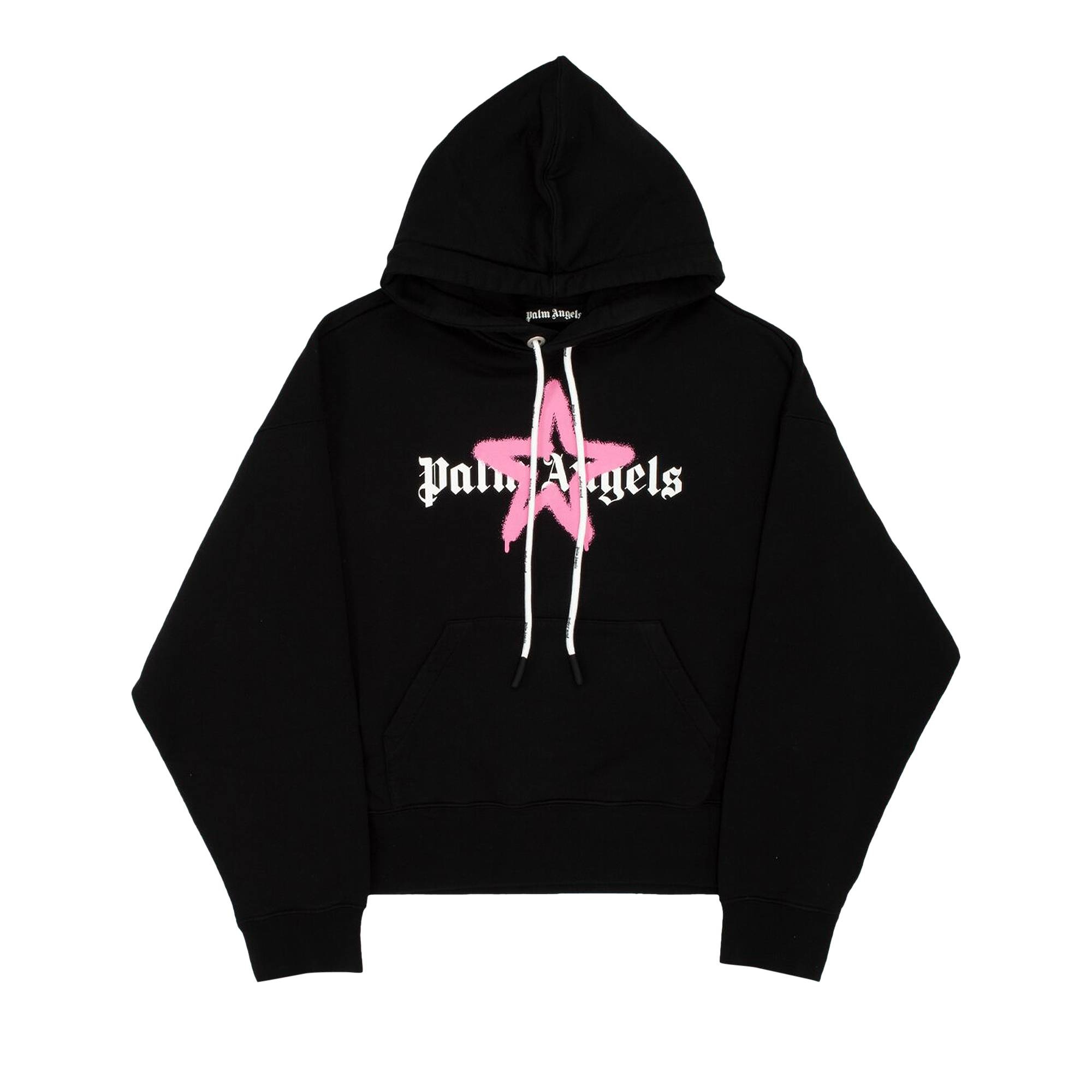 Palm Angels Star Sprayed Hoodie 'Black/Pink' - 1