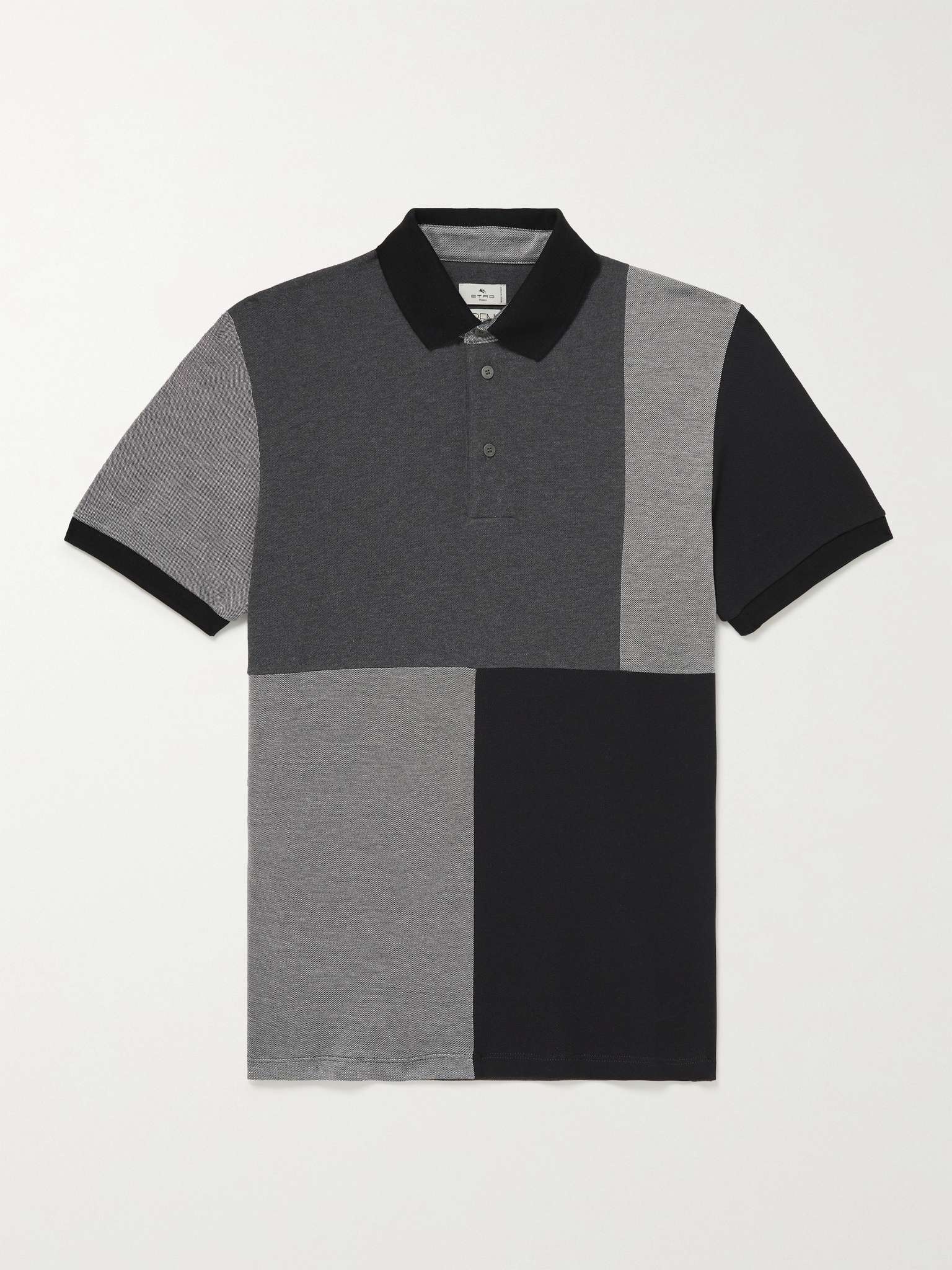 Patchwork Cotton-Piqué Polo Shirt - 1