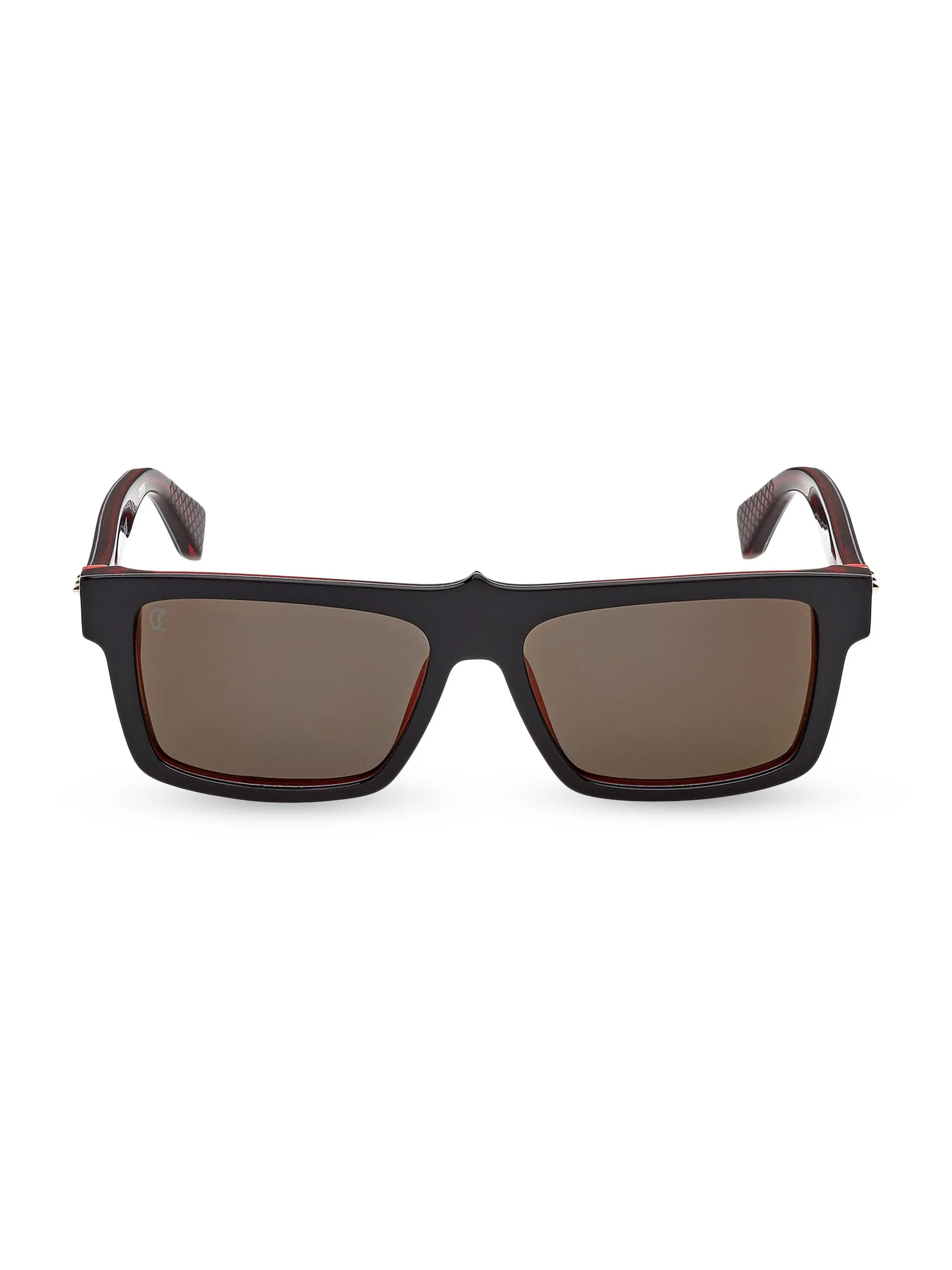 Men's 55MM Rectangular Sunglasses - Red Grey - 1
