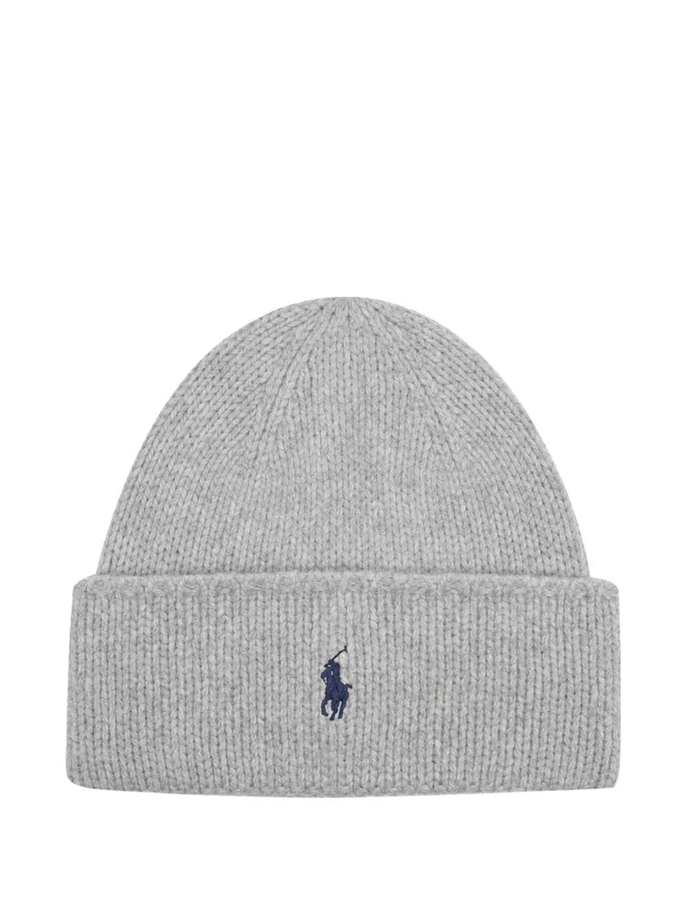 logo-embroidered ribbed-knit beanie hat - 1