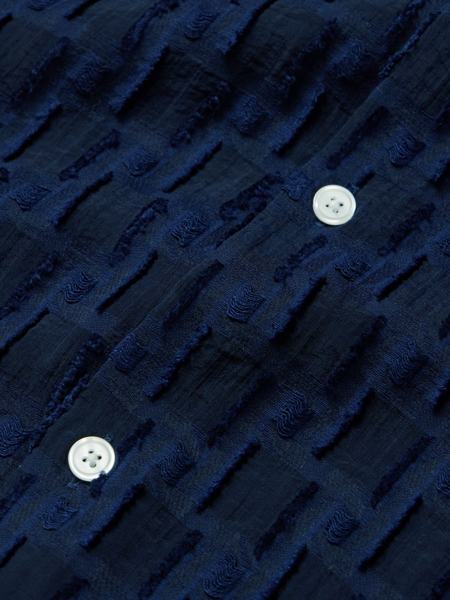 Freddy 5025 ECOVERO™-Blend Jacquard Shirt Navy - 4