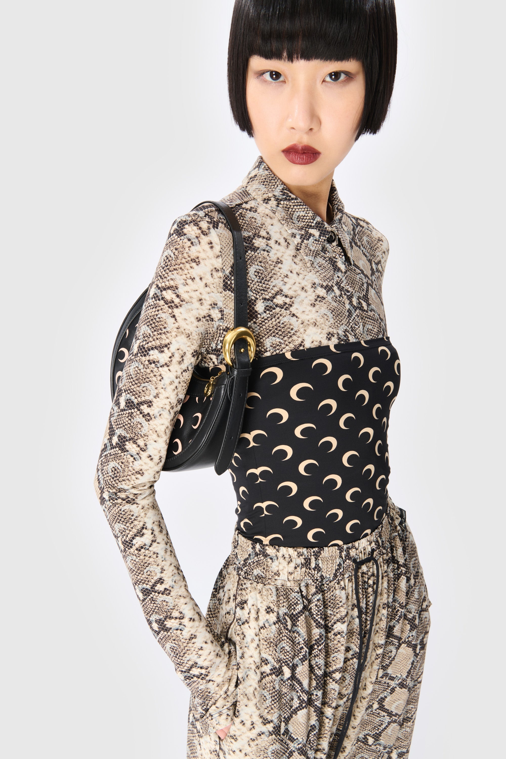 Moon Printed Jersey Second Skin Tube Top - 4