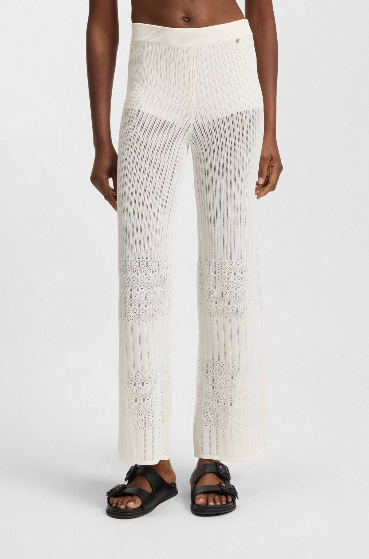 KNITTED TROUSERS IN STRETCH FABRIC WITH MIXED STRUCTURES - 2