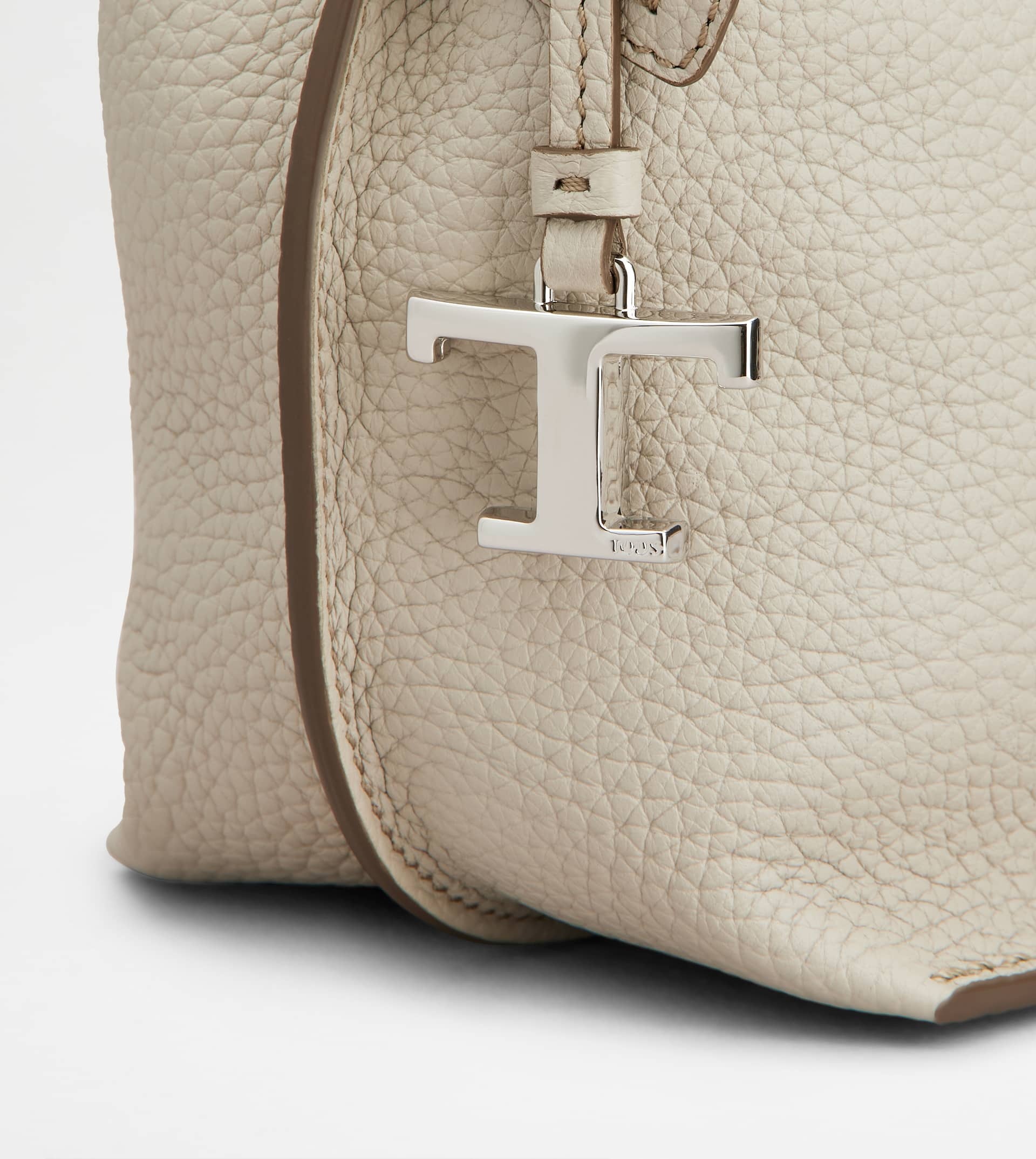 BUCKET BAG IN LEATHER MICRO - OFF WHITE - 5