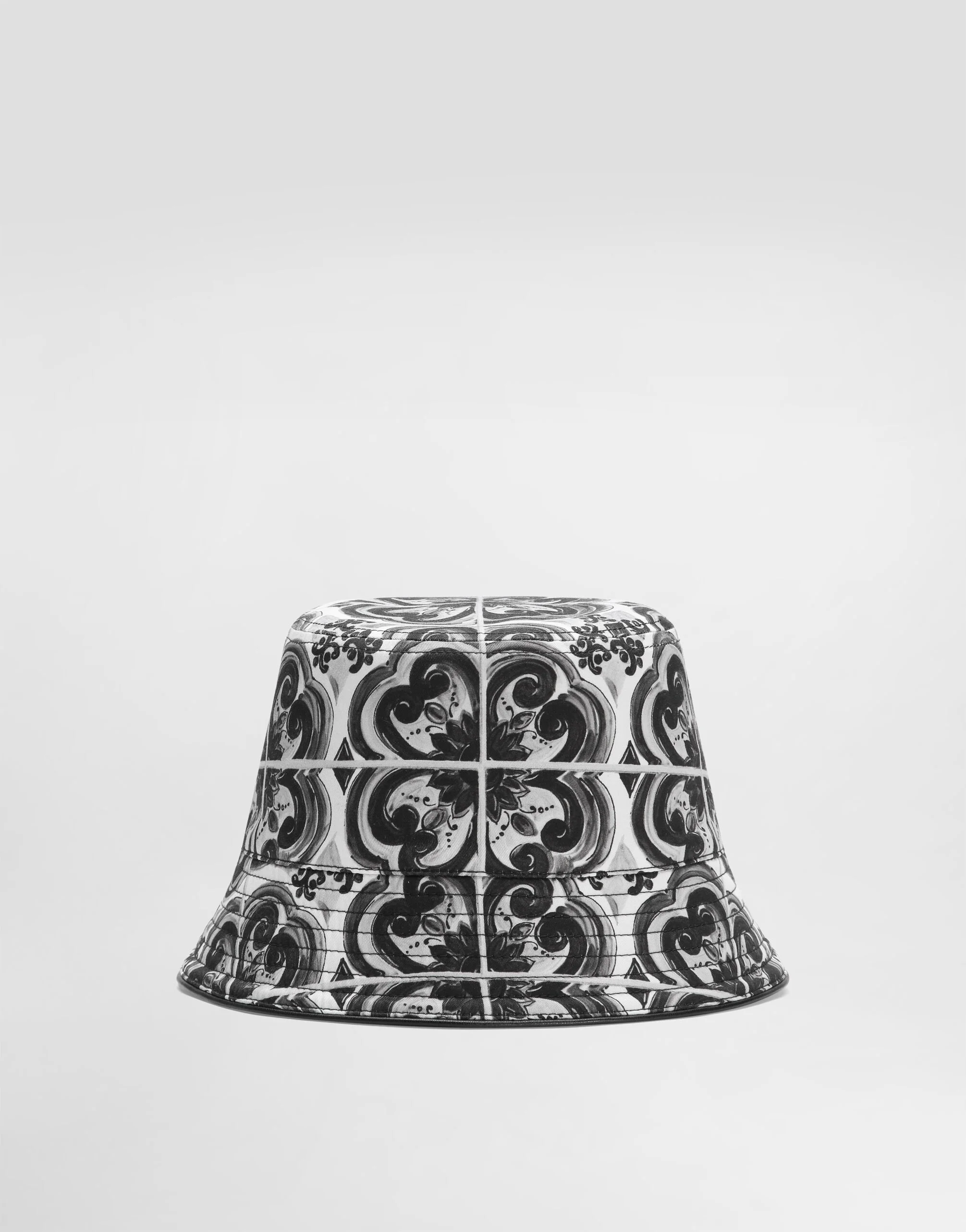Majolica-print drill bucket hat - 1
