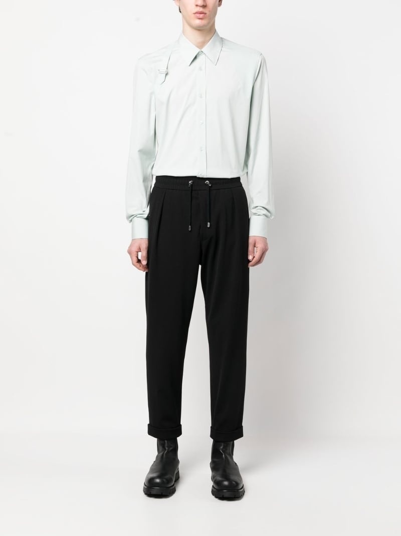 drop-crotch cropped trousers - 2