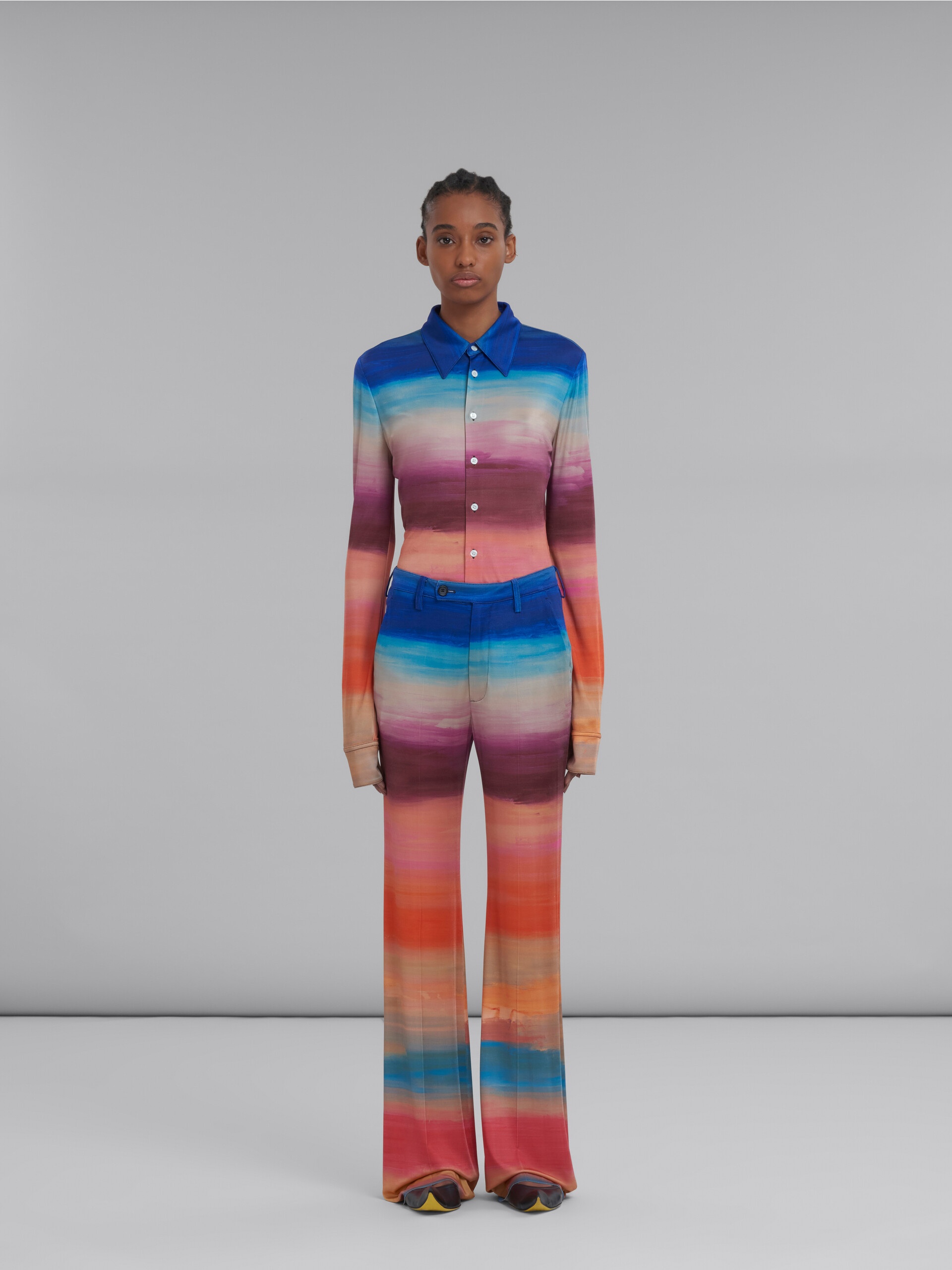 STRETCH JERSEY TROUSERS WITH DARK SIDE OF THE MOON PRINT - 2