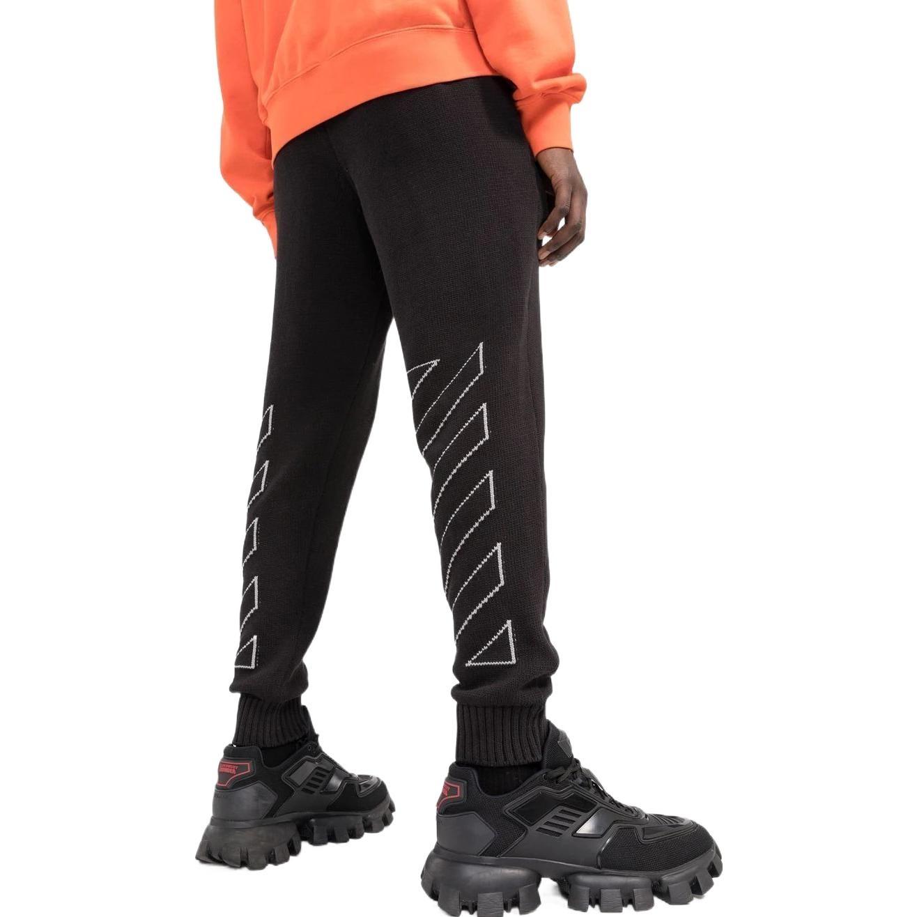 Men's Off-White FW22 Diagonals Diagonal Stripes Bundle Feet Sports Pants/Trousers/Joggers Black OMHG - 4