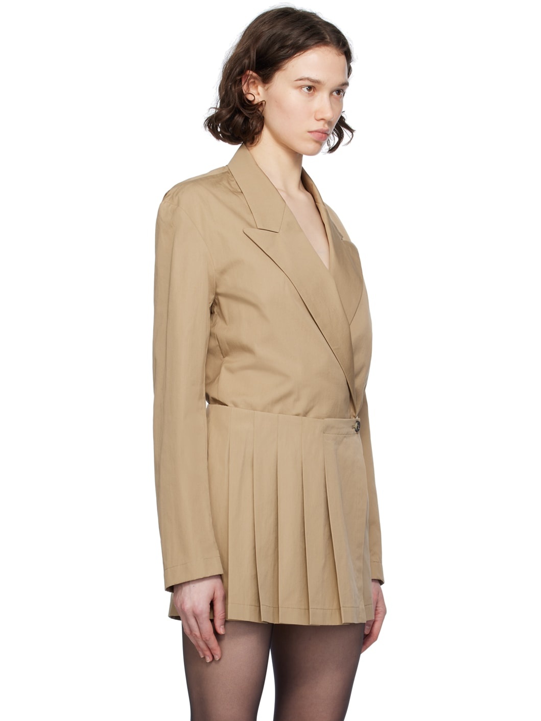 Beige Blazer Shirt - 2
