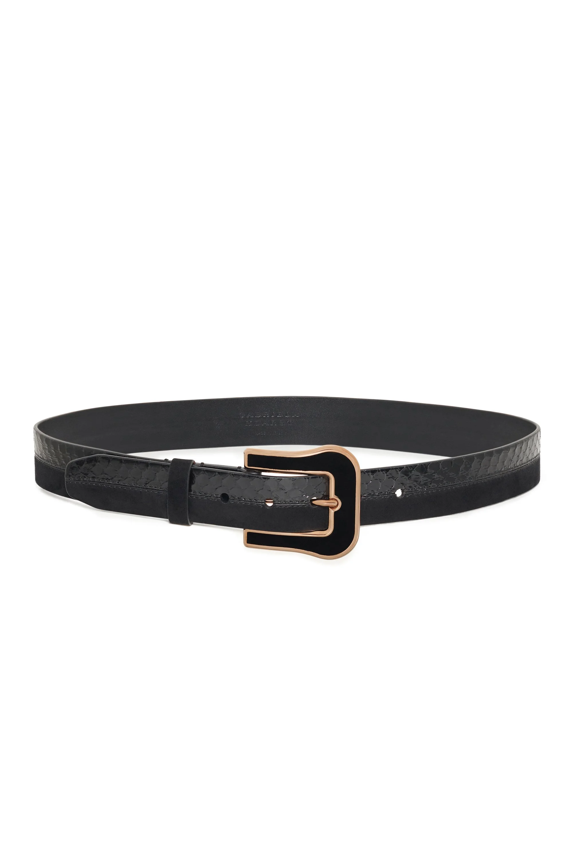 Maireed Belt in Black Snakeskin & Leather - 1