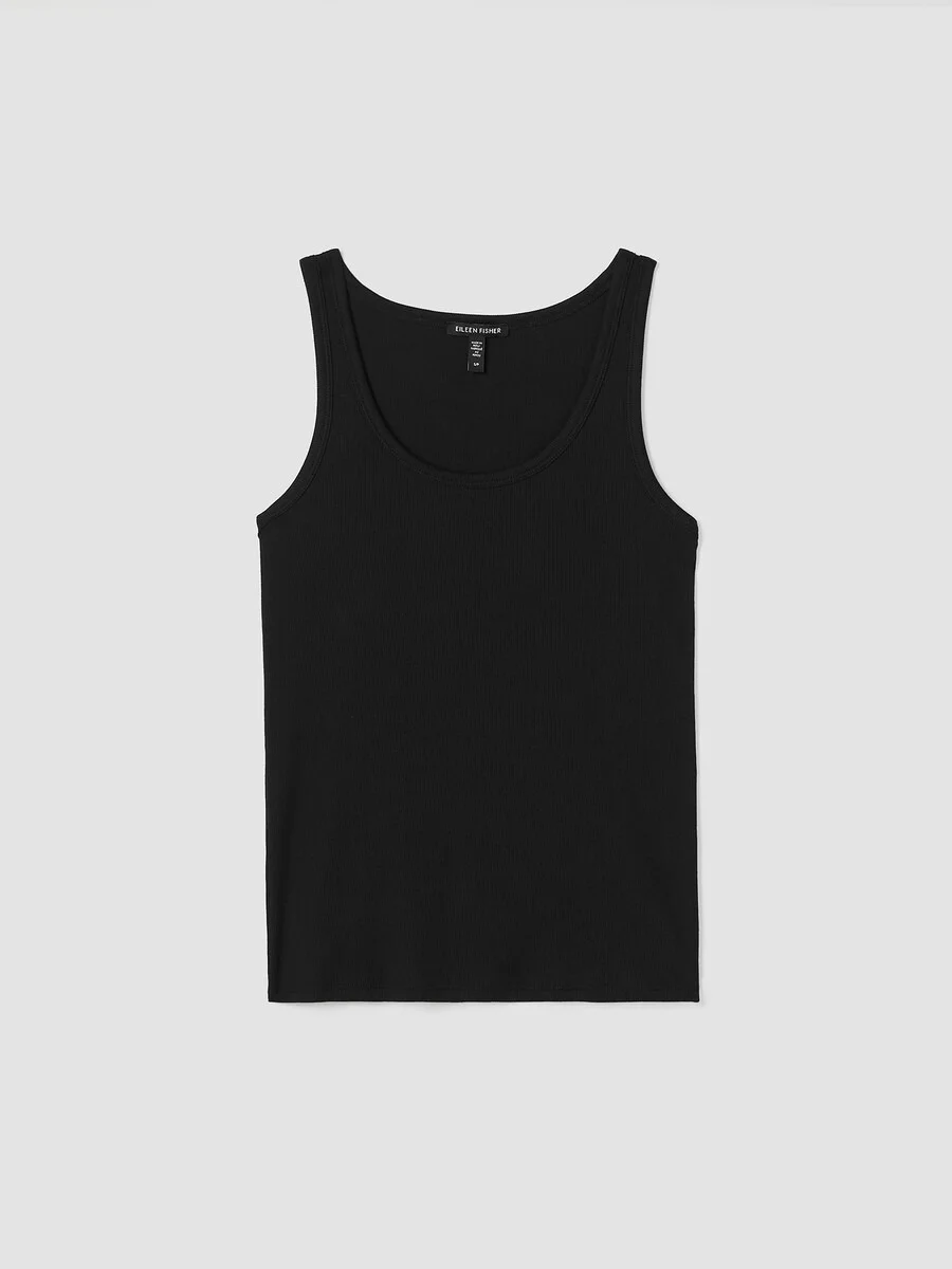 Organic Cotton Stretch Rib Slim Tank - 1
