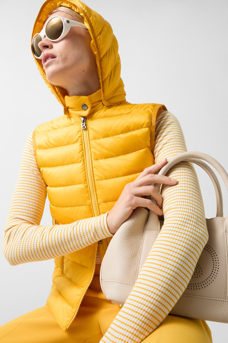 Tayra Lightweight down vest in Mustard yellow 6