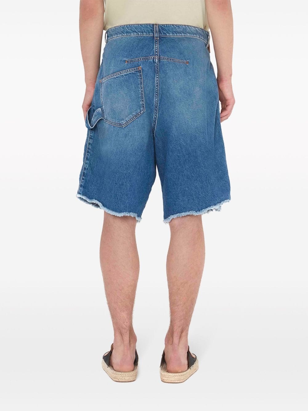 twisted denim shorts - 3
