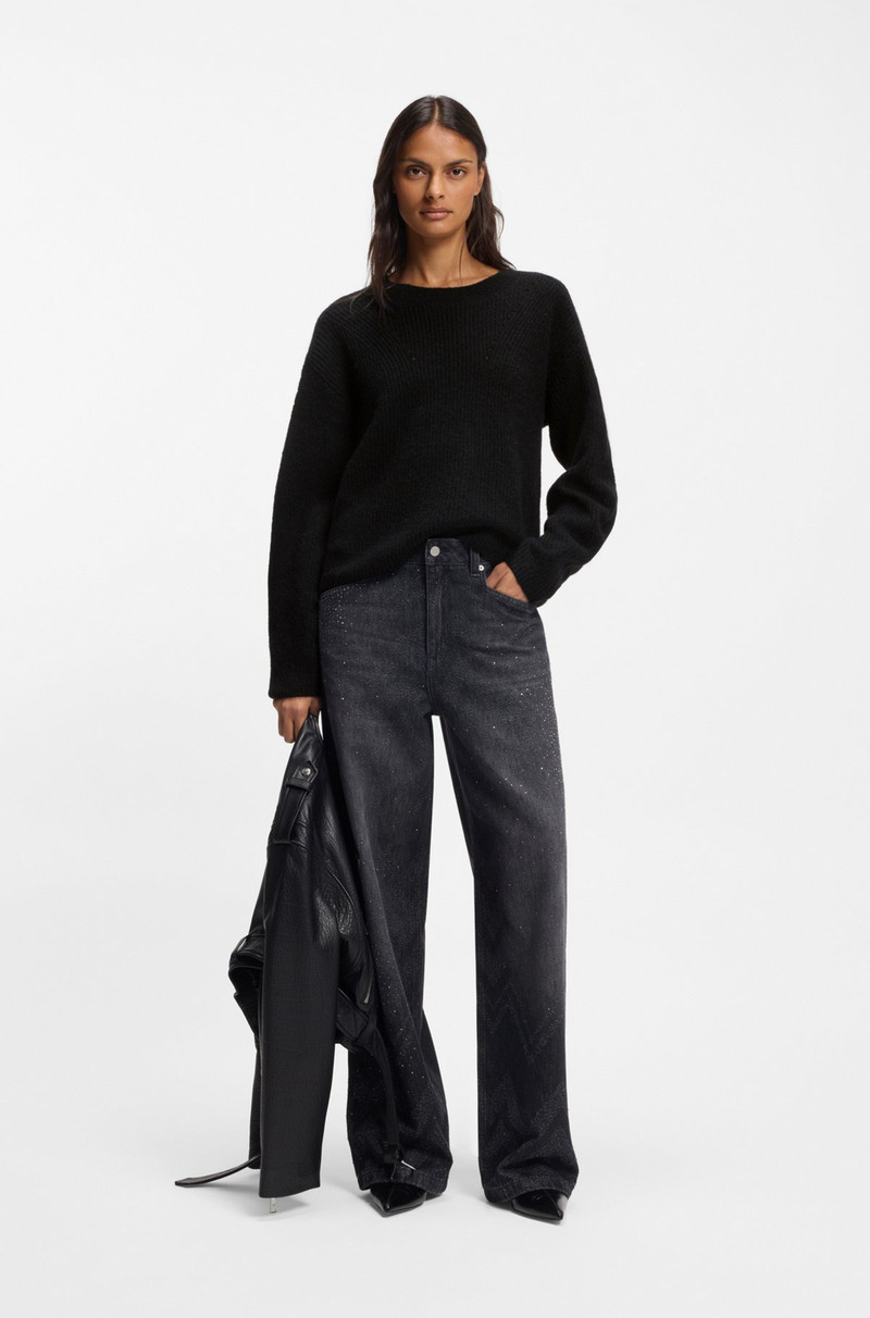 BOSS RELAXED-FIT SWEATER WITH OPEN-KNIT DETAILS outlook