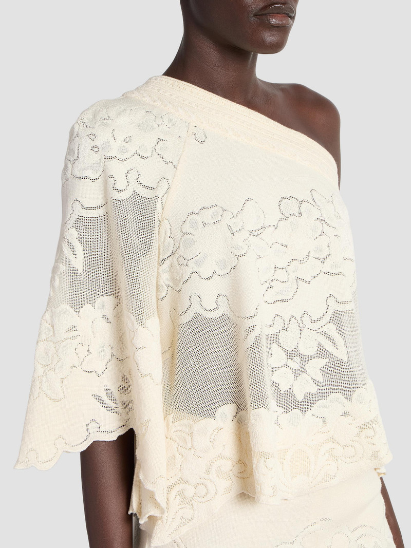 Women's Shilo Cotton Lace One-Shoulder Blouse - Ecru 6