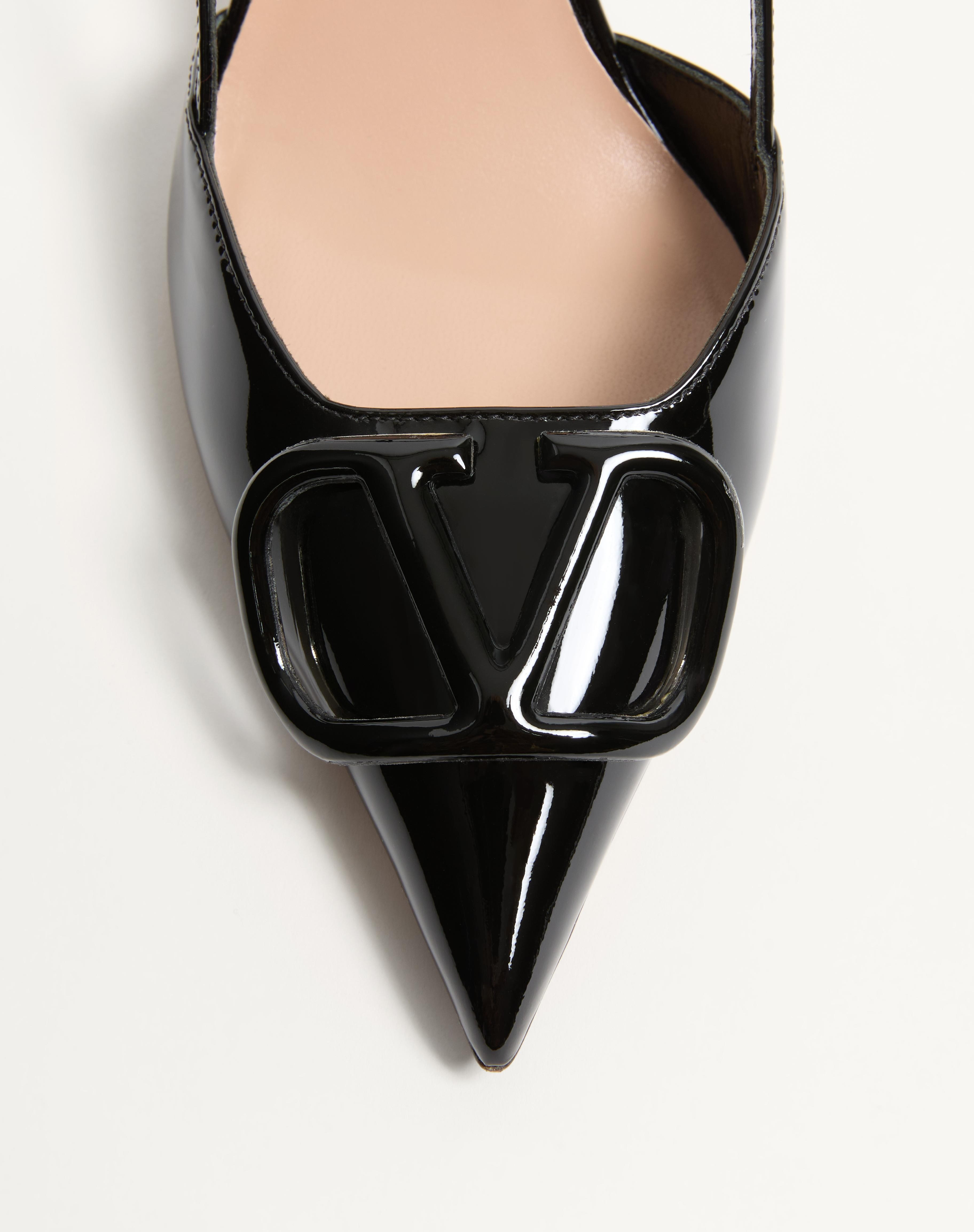 VLOGO SIGNATURE PATENT LEATHER SLINGBACK PUMP 80MM / 3.15 IN. - 6