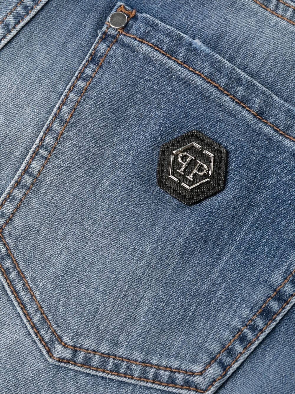 logo-patch skinny jeans - 7