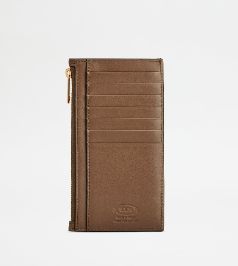 Tod's CARD HOLDER IN LEATHER - BROWN outlook