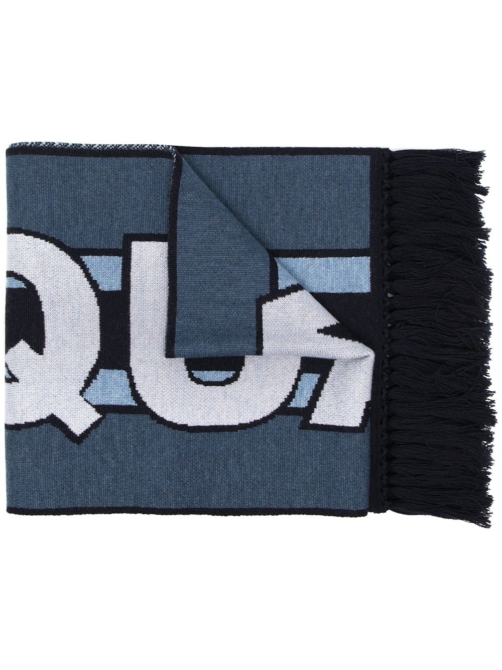 fringed logo scarf - 1