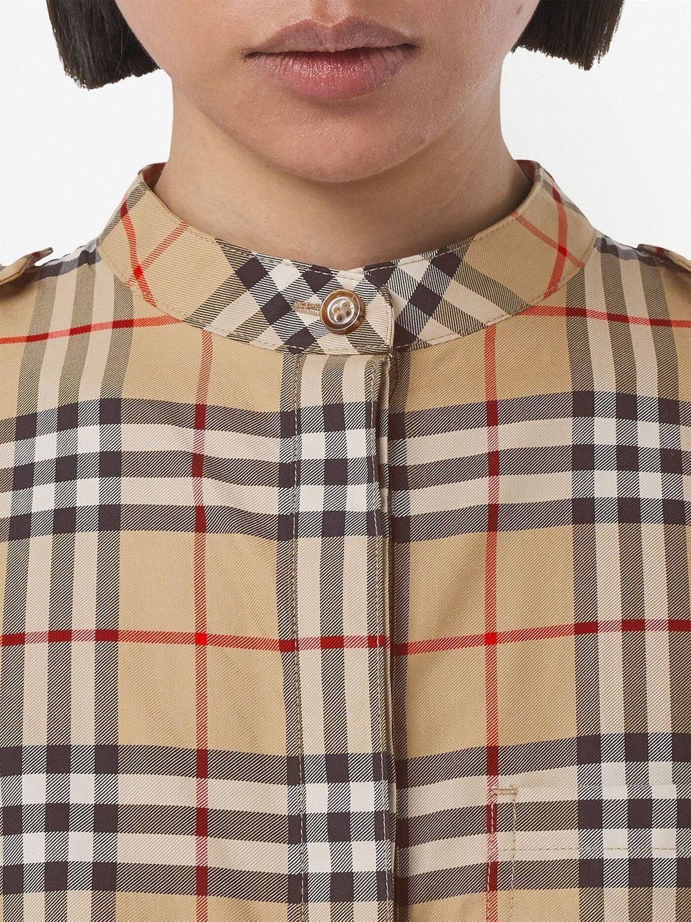 Vintage-check shirt dress - 5