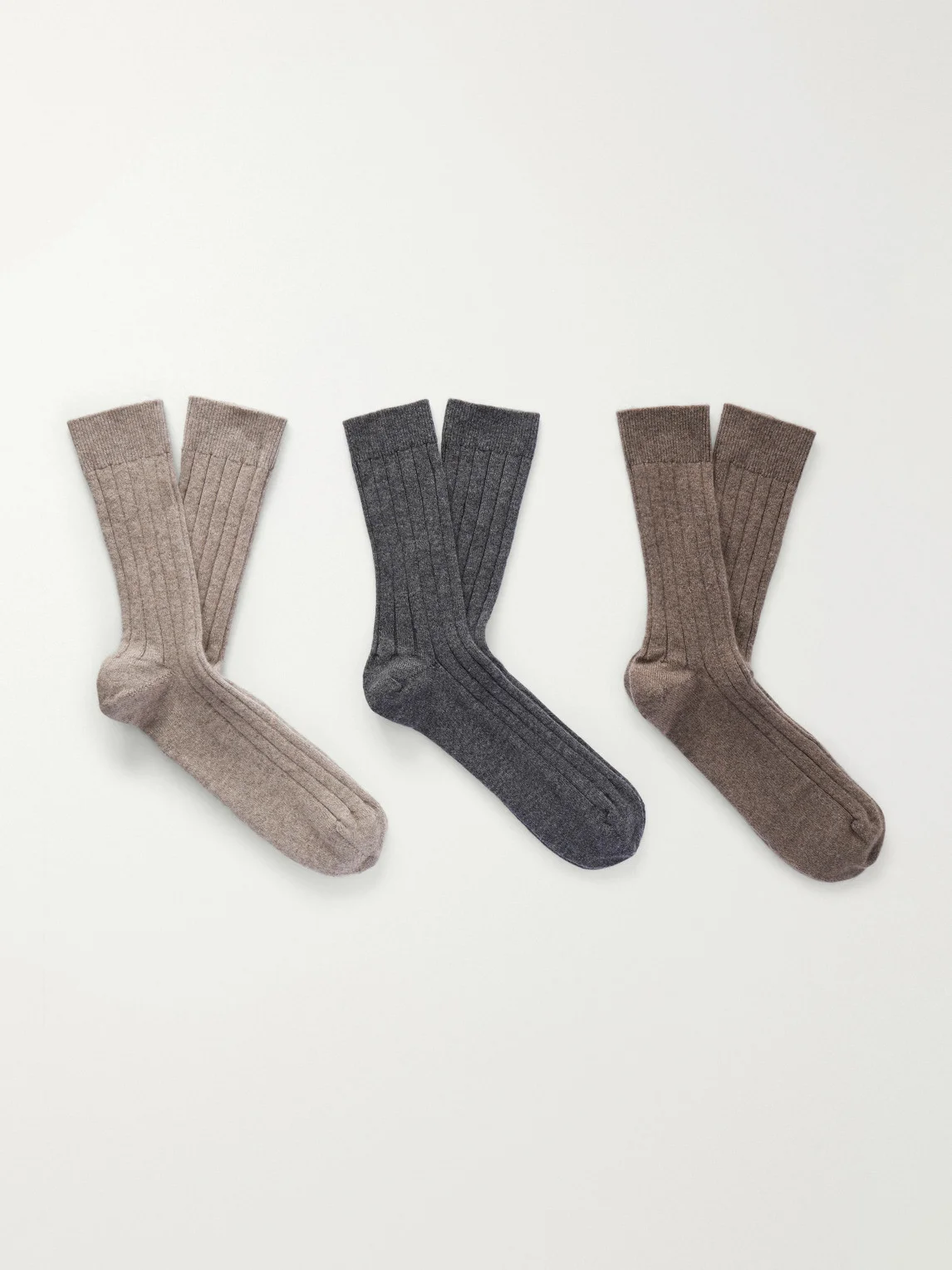 Set of Three Cashmere-Blend Socks - 1
