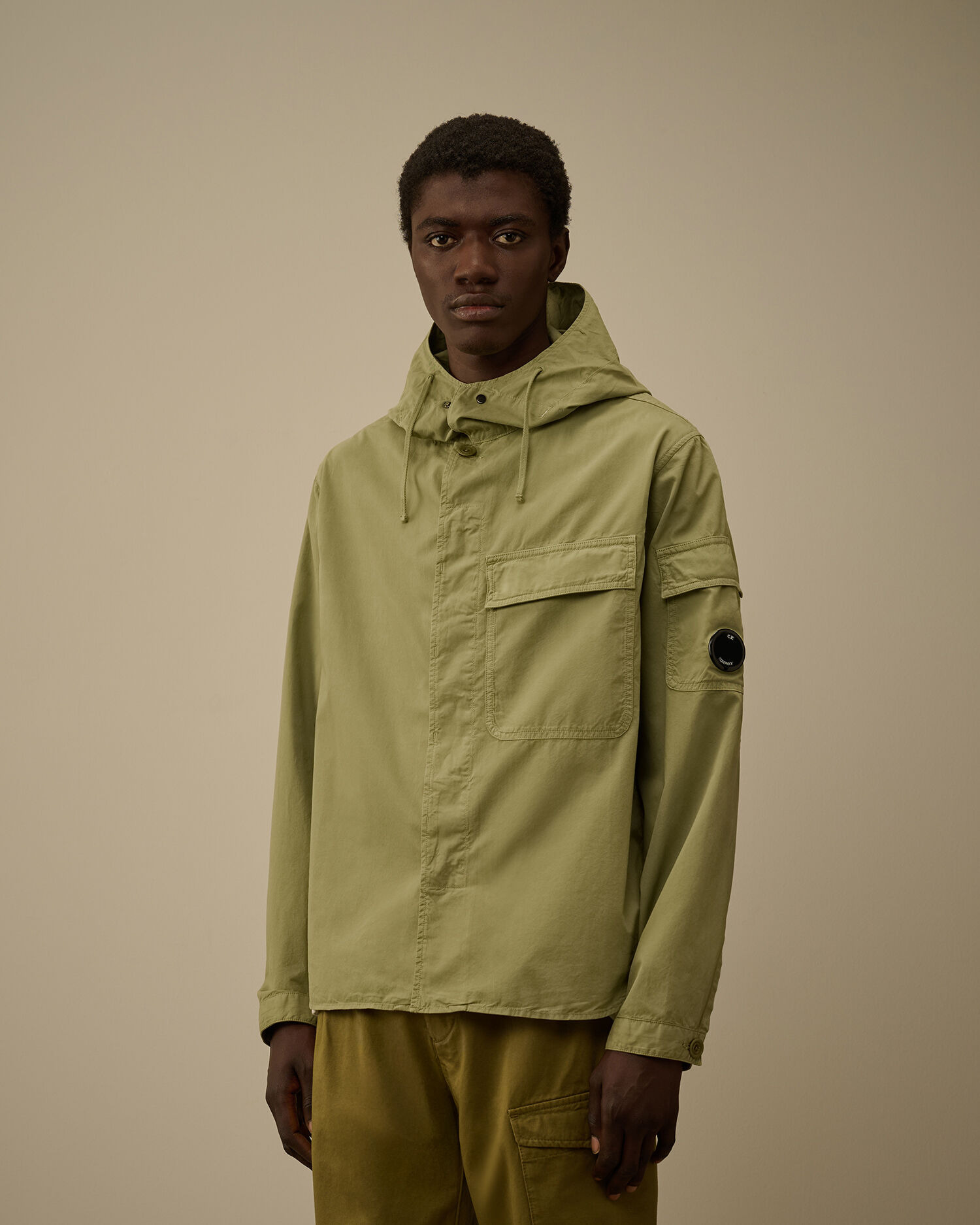 Organic Gabardine Hooded Zipped Overshirt - 3